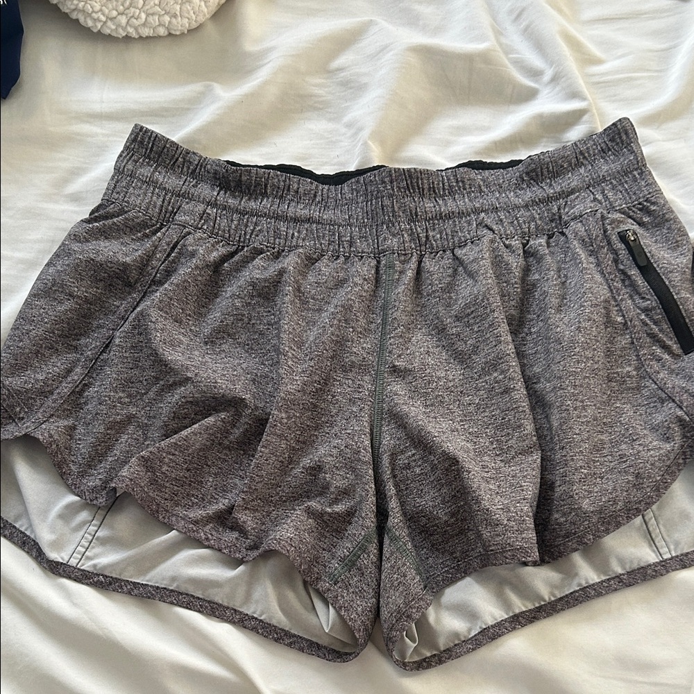 lululemon athletica Heathered Black Athletic Shorts